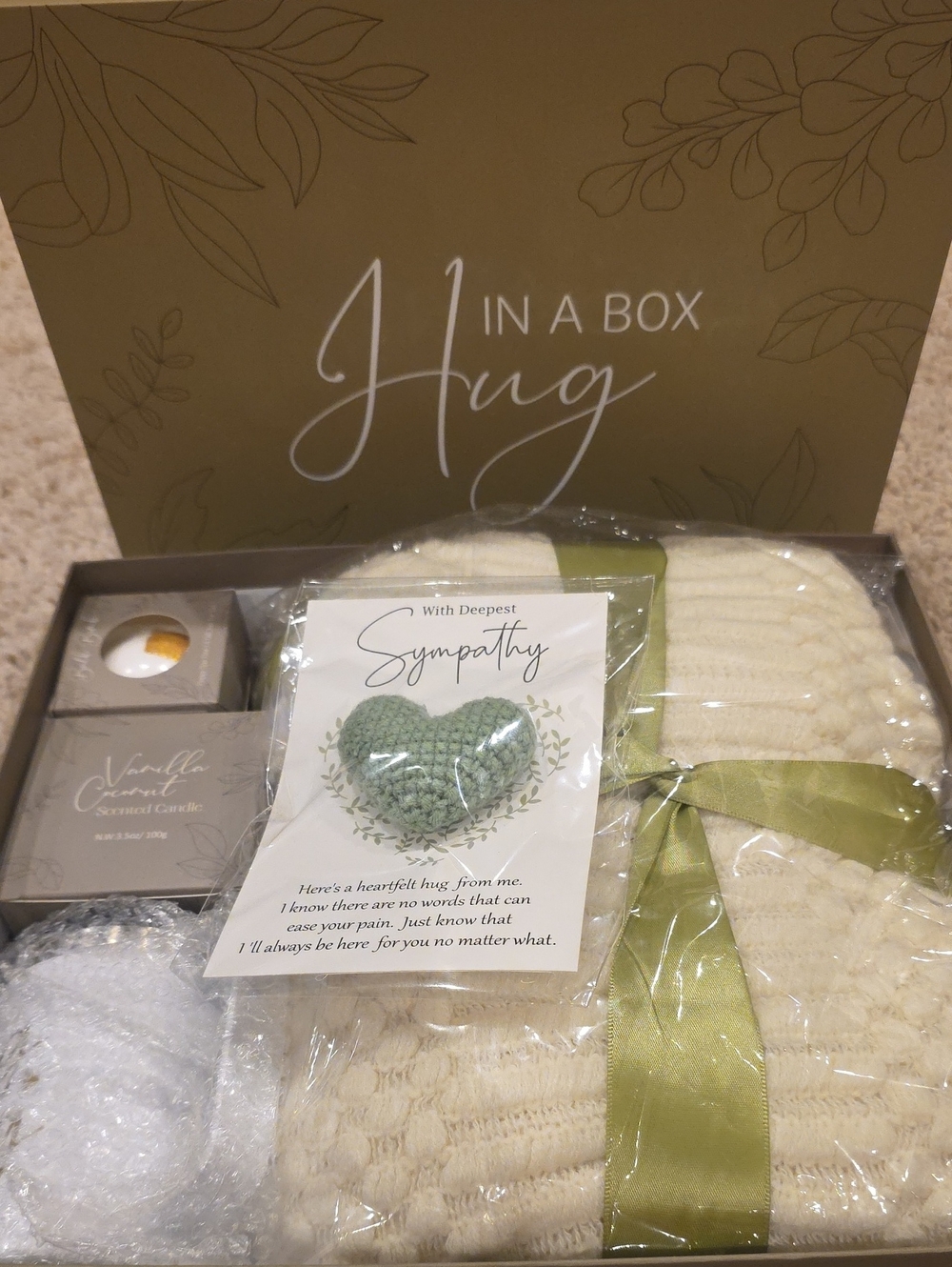 Hug In A Box. Sympathy Gift Box